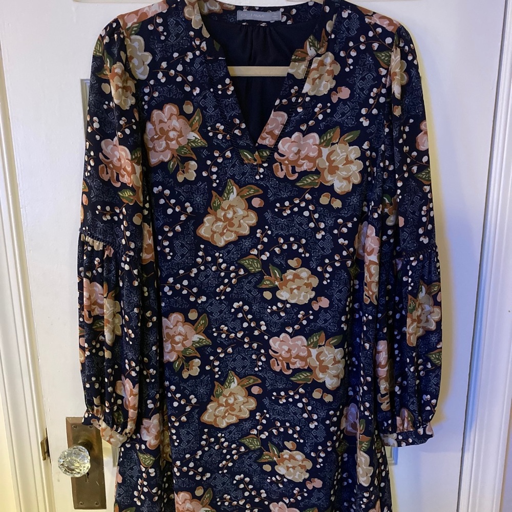 Navy flowered Octavia dress
